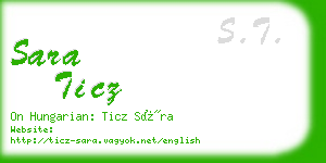 sara ticz business card